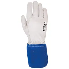 guantes de mantenimiento blanco largo y azul