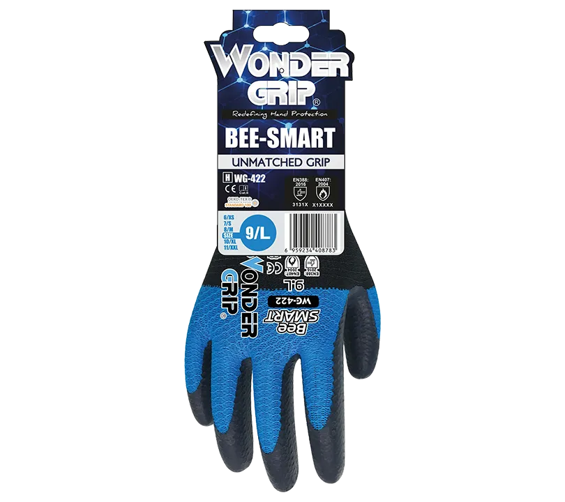 Latex Gloves Wonder Grip - HWG422 BEE-SMART Cartoncillo Latex Gloves Wonder Grip - HWG422 BEE-SMART Cartoncillo