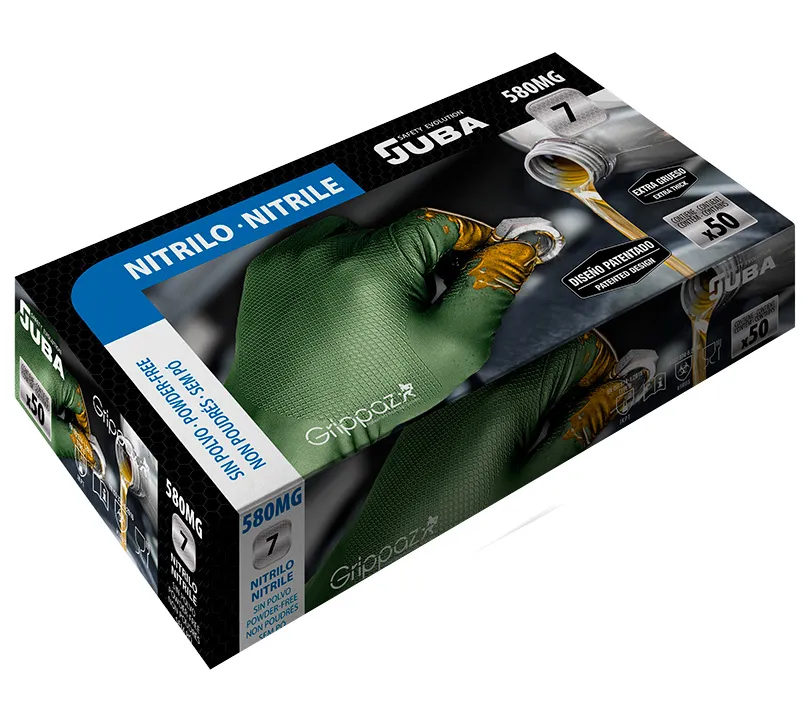 Guantes de nitrilo GRIPPAZ® by JUBA® - 580MG GRIPPAZ Cartoncillo