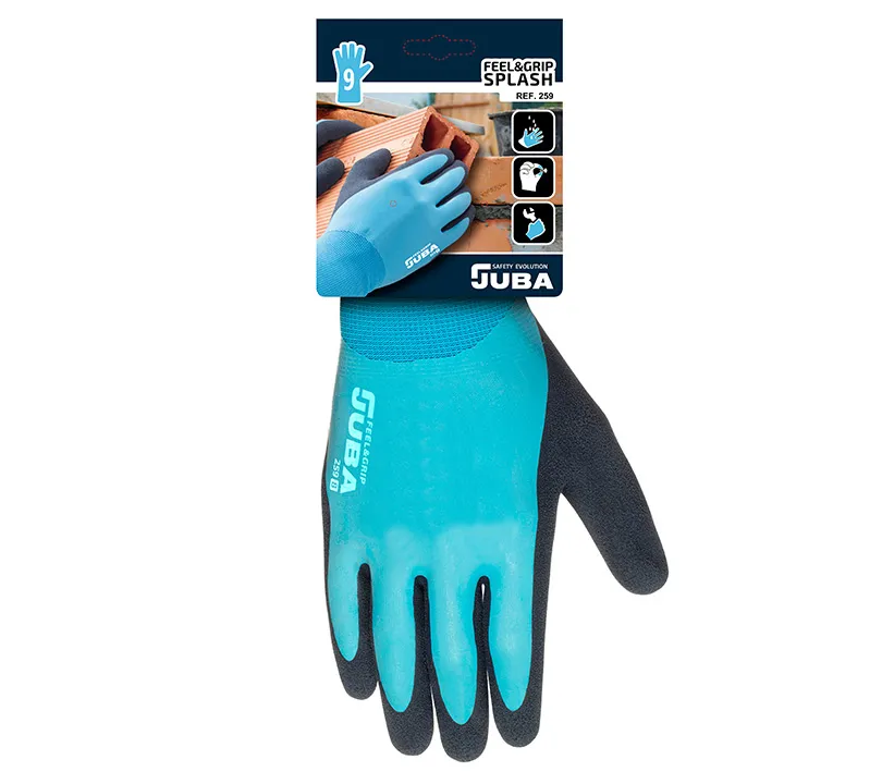 Latex Gloves Juba - H259 FEEL & GRIP SPLASH Cartoncillo