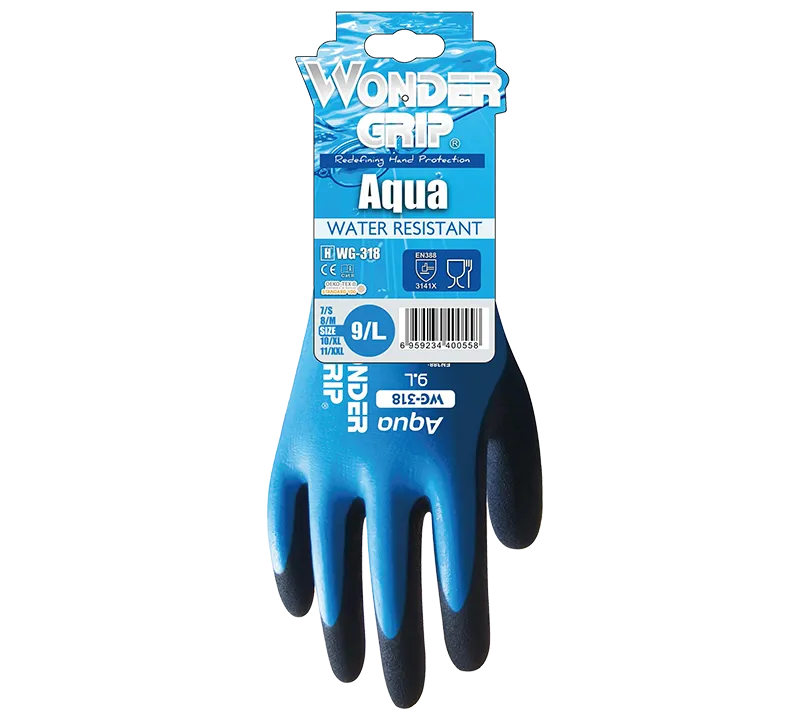 Guantes de látex Wonder Grip - HWG318 AQUA Cartoncillo