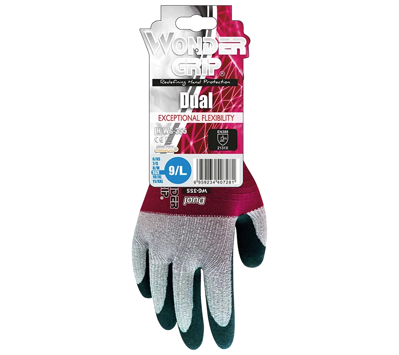 Latex Gloves Wonder Grip - HWG355 DUAL Cartoncillo