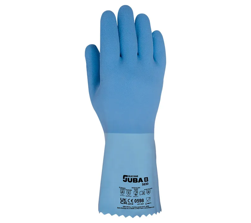 Latex Gloves Juba - 5830 BLUE GRAB Dorso