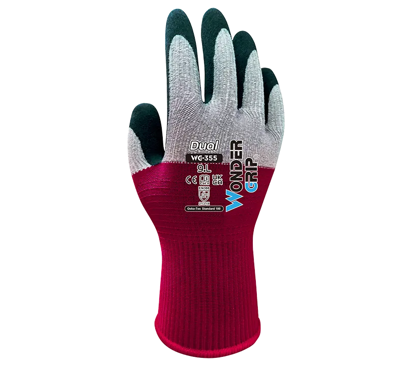 Latex Gloves Wonder Grip - HWG355 DUAL Dorso