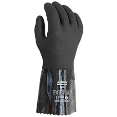 Guantes de PVC Juba - 5683 PVC FLEX guante negro con refuerzo en la muñeca